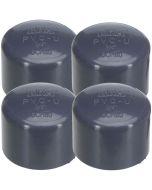 4-Pack 1 in. Schedule-80 PVC End Caps Slip/Socket Pipe Fittings NSF ASTM D2467 SCH80