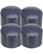 4-Pk 1/2 in. SCH-80 PVC End Caps Slip/Socket NSF ASTM D2467