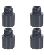 4-Pk 1.25" Schedule 80 PVC NPT Male Adapter ASTM High Pressure Pipe Fittings (Socket x MNPT) NSF ASTM D2467/D2464