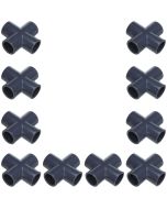10-Pk 1/2 in. Sch-80 PVC Cross 4-Way Pipe Fittings NSF ASTM D2467 Slip/Socket