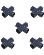 5-Pk 3/4" Sch-80 PVC Cross 4-Way Pipe Fittings NSF ASTM D2467 Slip/Socket FS USA