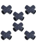 6-Pk 3/4" Sch-80 PVC Cross 4-Way Pipe Fittings NSF ASTM D2467 Slip/Socket FS USA