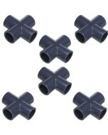 6-Pack 1 in. Schedule 80 PVC Cross 4-Way Straight Pipe Fittings Slip/Socket NSF ASTM D2467