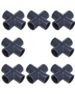 8-Pk 3/4" Sch-80 PVC Cross 4-Way Pipe Fittings NSF ASTM D2467 Slip/Socket FS USA