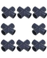 8-Pk 1/2 in. Sch-80 PVC Cross 4-Way Pipe Fittings NSF ASTM D2467 Slip/Socket