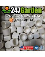 450pc/Box 3/4 in. SCH-40 PVC End Caps/Plugs NSF ANSI ASTM D2466 Slip/Socket Pressure Fittings