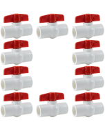 10-Pack 3/4 in. Schedule 40 PVC Compact Ball Shut-off Valves, Socket Type