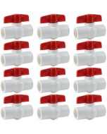 12-Pack 3/4 in. Schedule 40 PVC Compact Ball Shut-off Valves, Socket-Type