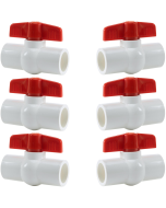 6-Pack 3/4 in. Schedule 40 PVC Compact Ball Shut-off Valves, Socket