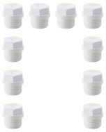 10-Pack 3/4" SCH-40 PVC Male Threaded Plug Pipe Fittings, Plumbing Grade NSF-PW UPC ASTM ANSI D2466