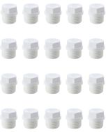 20-Pack 3/4" SCH-40 PVC Male Threaded Plug Pipe Fittings, Plumbing Grade NSF-PW UPC ASTM ANSI D2466