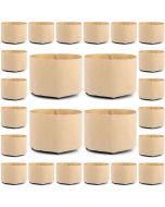 247Garden 3-Gallon Basic Aeration Tan Fabric Pot/Plant Grow Bag (200GSM BPA-Free Fabric, 9H x 10D) 24-Pack