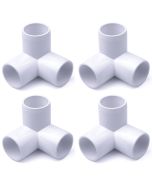 4-Pack 3/4 in. 3-Way PVC Elbows ASTM SCH40 Furniture-Grade Corner Fittings