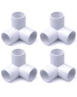 4-Pack 1 in. PVC 3-Way Elbow Fittings ASTM SCH40 Furniture-Grade Connectors