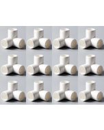 12-Pk 3/4 in. 3-Way SCH-40 PVC Fittings ASTM D2466 Plumbing-Grade Pipe Connectors