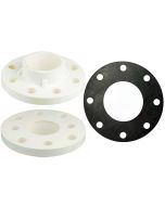 4 in. SCH-40/80 PVC TS Flange Set (2PC) + EPDM Gasket (1PC) Combo ASTM D2466/D2467 Socket-Type High Pressure Pipe Connector Fittings
