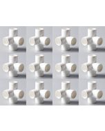 12-Pk 1/2 in. 4-Way SCH-40 PVC Fittings ASTM D2466 Plumbing-Grade Connectors
