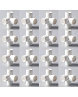 16-Pk 1/2 in. 4-Way SCH-40 PVC Fittings ASTM D2466 Plumbing-Grade Connectors