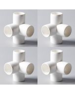 4-Pk 1/2 in. 4-Way SCH-40 PVC Fittings ASTM D2466 Plumbing-Grade Connectors