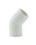 1-1/2 in. Schedule 40 PVC 45-Degree Elbow Pipe Fitting NSF SCH40 ASTM D2466 1.5" 45°