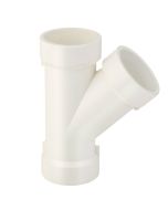 4-Pack 1-1/2 in. PVC Schedule-40 DWV WYE Hub Skew Y-Tee Drain Waste Vent PVC Fittings ASTM D2665 NSF 1.5"
