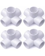 4-Pack 1/2 in. PVC 5-Way Elbow Fittings ASTM SCH40 Furniture-Grade Connectors