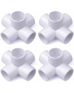 4-Pack 1/2 in. PVC 5-Way Elbow Fittings ASTM SCH40 D2466 Plumbing-Grade Connectors