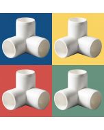 4-Pk 3/4 in. 3-Way SCH-40 PVC Fittings ASTM D2466 Plumbing-Grade Pipe Connectors