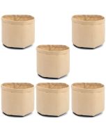 6-Pack 4-Gallon 247Garden Basic Aeration Tan Fabric Grow Bags 200GSM BPA-Free Planters 10H x 11D Pot