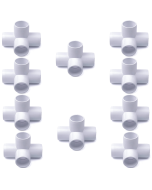 10-Pack 1/2 in. 4-Way SCH40 PVC Elbow Fittings ASTM Furniture-Grade Pipe Connectors
