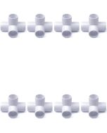 8-Pack 1/2 in. 4-Way SCH40 PVC Elbow Fittings ASTM Furniture-Grade Pipe Connectors