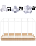 247Garden 4x20 PVC Frame Grow Bed + Moisture-Protection Layer w/ 1" SCH40 PVC Trellis Fittings