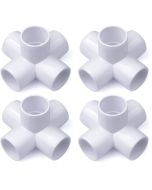 4-Pk 3/4 in. 5-Way PVC Elbows ASTM SCH40 Furniture-Grade Construction Fittings