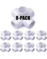 8-Pk 3/4 in. 5-Way PVC Elbows ASTM SCH40 Furniture-Grade Construction Fittings