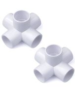 2-Pk 3/4 in. 5-Way PVC Elbows ASTM SCH40 Furniture-Grade Construction Fittings