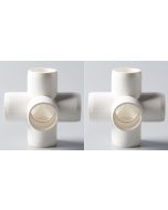 2-Pk 1 in. 5-Way SCH-40 PVC Fittings ASTM D2466 Plumbing-Grade Pipe Connectors