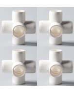4-Pk 3/4 in. 5-Way SCH-40 PVC Fittings ASTM D2466 Plumbing-Grade Pipe Connectors