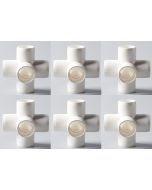 6-Pk 3/4 in. 5-Way SCH-40 PVC Fittings ASTM D2466 Plumbing-Grade Pipe Connectors