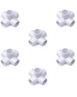 6-Pack 247Garden 1 in. PVC 5-Way Elbow Connectors ASTM SCH40 Furniture-Grade Construction Fittings