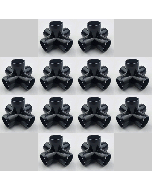 12-Pk 3/4 in. 5-Way Black PVC Elbows ASTM SCH40 Furniture-Grade Construction Fittings