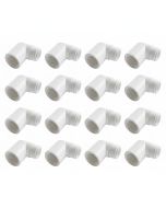 16-Pk 3/4 in. PVC SCH-40 90° Male to Female Elbow MIP x FIP (FNPT x MNPT) Fittings NSF ANSI ASTM D2466