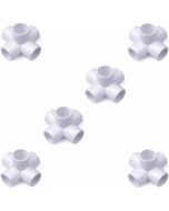 6-Pack 1/2 in. PVC 5-Way Elbow Fittings ASTM SCH40 Furniture-Grade Connectors