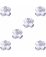 6-Pack 1/2 in. PVC 5-Way Elbow Fittings ASTM SCH40 D2466 Plumbing-Grade Connectors