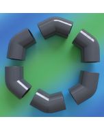 6-Pack 1 in. SCH-80 PVC 45-Degree Elbow Fittings Slip/Socket ASTM D2467 NSF