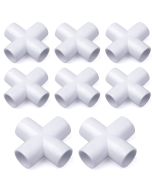 8-Pack 3/4 in. 4-Way PVC Cross ASTM SCH40 Furniture-Grade Fittings
