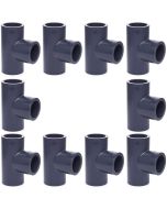 10-Pack 3/4 in. Schedule 80 PVC Tee 3-Way Straight Pipe Fittings NSF ASTM D2467 Slip/Socket