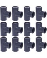 12-Pack 3/4 in. Schedule 80 PVC Tee 3-Way Straight Pipe Fittings NSF ASTM D2467 Slip/Socket