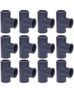 12-PK 1/2 in. Schedule 80 PVC Straight Tee 3-Way High Pressure Pipe Fittings NSF ASTM D2467 Slip/Socket