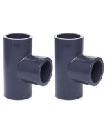 2-PK 1/2 in. Schedule 80 PVC Straight Tee 3-Way High Pressure Pipe Fittings NSF ASTM D2467 Slip/Socket