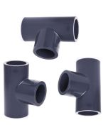 3-Pack 3/4 in. Schedule 80 PVC Tee 3-Way Straight Pipe Fittings NSF ASTM D2467 Slip/Socket